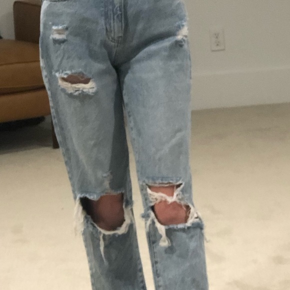 High-Waisted Ripped Dad Jeans - Picture 2 of 5